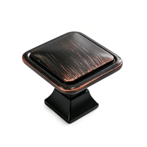 homdiy 10 Pack Oil Rubbed Bronze Cabinet Knobs, Solid Zinc Alloy