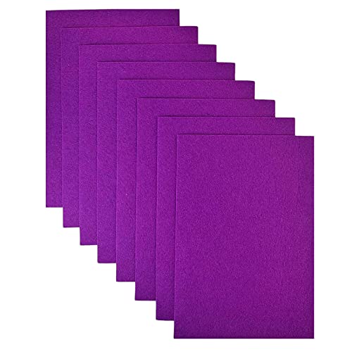 Image of Jtnohx Stiff Felt, 2mm Thick Felt Sheets for Crafts, 8 inchx12 inch Hard Felt Fabric Squares 8Pcs for DIY Projects (Purple)