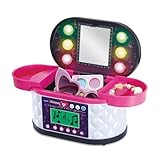 LA VERSION FRANÇAISE de cette valise beauté électronique permet aux enfants dès 5 ans de ranger leurs secrets beauté – maquillage, bijoux et accessoires – et de se préparer devant le miroir lumineux tout en écoutant de la musique !