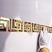 Acrylic Mirror Wall Stickers Decal Geometric Greek Key Pattern Acrylic Plastic Mirror DIY Wall Art Decor ,5pcs Gold
