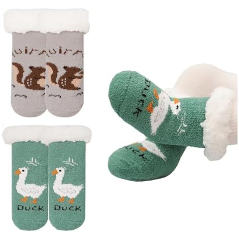 QKURT Toddler Fluffy Slipper Socks Cover