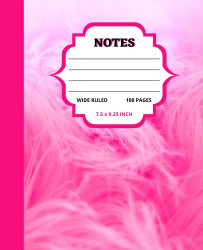 NOTES: Cute Pink Fur Pattern Notebook For Women, Girls And Fashion Lovers