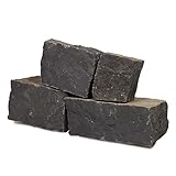 Basalt Mauersteine, 1000kg (± 20-50cm), anthrazitgrau, Topqualität aus Deutschland, geliefert in Holzkisten oder Big Bags