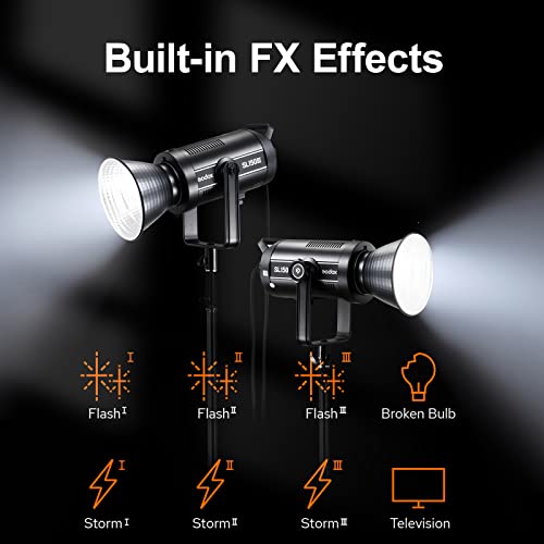 Image of Godox SL150III LED Video Light,SL150W III 5600K±200K CRI96+ TLCI97+,Bowens Mount Daylight-Balanced Countinuous Output Lighting with 8 FX Effect