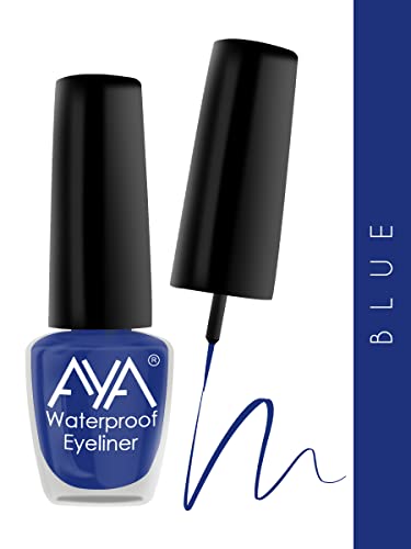 AYA Waterproof Eyeliner Quick Drying, Smudge proof, Long Lasting & Waterproof Metallic Liquid Color Eyeliner for Eye Makeup (Blue, 5 ml) – R
