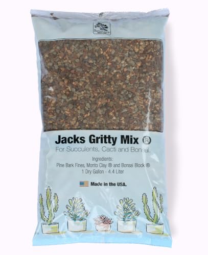 Bonsai Jack Succulent, Cactus and Bonsai Soil - Jacks Gritty Mix - 1 Gallon &ndash; Fast Draining...
