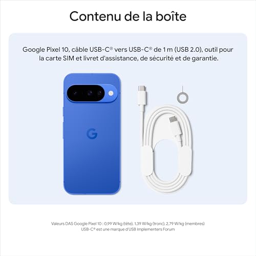 Google Pixel 10 – Smartphone Android débloqué avec Gemini, Triple Appareil Photo arrière avancé, Plus de 24 Heures d'autonomie et écran Super Actua 6,3″ – Indigo, 128GB