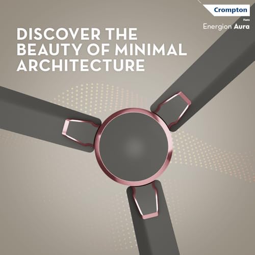 Image of Crompton Premion Aura2 BLDC 1200mm Designer Ceiling Fan | Remote Control | BEE 4 Star Rated | Energy Efficient | Superior Air Delivery | Low Noise | 4 Year Brand Warranty | Titanium Effect Rose Gold