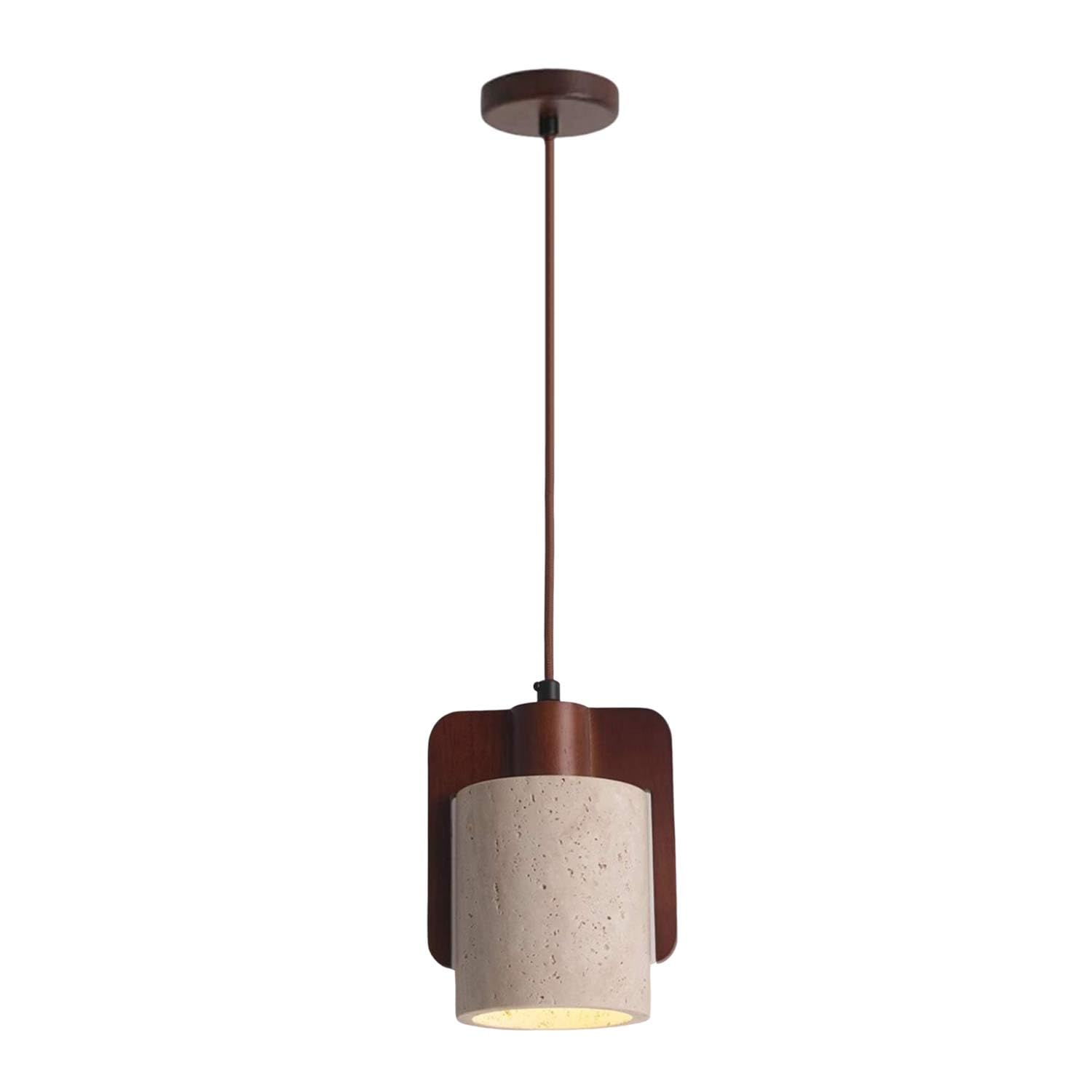 Generico Lampada A Sospensione In Travertino Wabi Mini A In Legno Vintage Nordico Per Sala Da Pranzo Comodino Isola Cucina