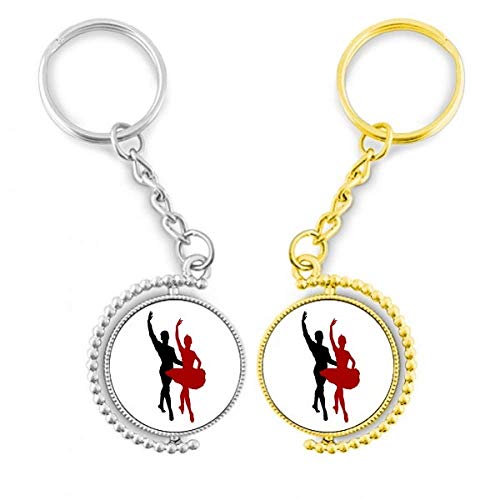 Porte-clés spectacle de danse duo métal doré cadeau idéal