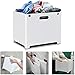 Lot de 1 paniers à linge en plastique pliables avec poignée pour salle de bain, chambre à coucher, maison - Blanc