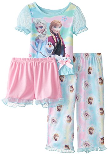 Disney Girls Frozen Elsa and Anna Filigree Friends 3-Piece Pajama Set