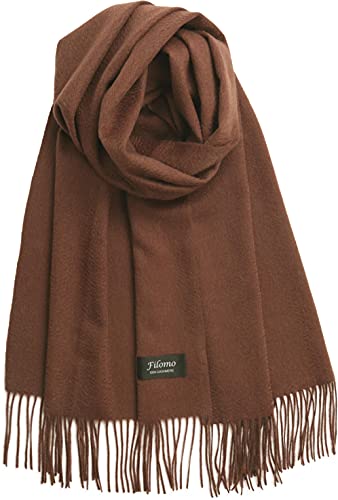 [Filomo] カシミヤ ストール 100 マフラー 大きめ レディース メンズ (ルートビアー)の商品画像（Amazon）