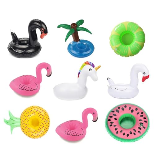 ミニ浮き輪 カップ用 浮き輪 カップホルダー 9個セット 空気入れ 浮遊ドリンク かわいい カップコースター 水泳用品 プールパーティー用品 水遊び ビーチ パーティー 海やプールで楽しさ倍増 面白い かわいい装飾 小物 パーティーテーブル装飾 実用 再利用可能 水上使用対応