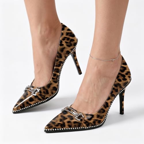 Image of Women's High Heel Pumps Stiletto Heel Pumps for Women Pointed Toe Heels Elegant Classic 3.5 Inch Beaded Pumps