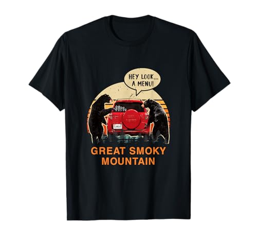 Great Smoky-Mountain Grizzly Bear Hey Look A Menu Humor T-Shirt