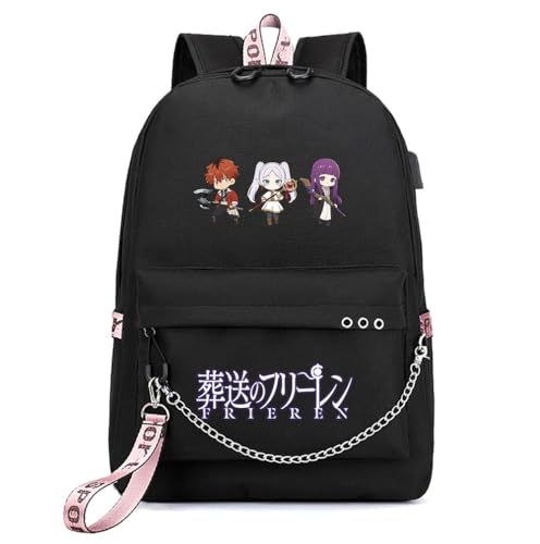 Mochila de Frieren para regalo de vuelta a clases con llavero anime
