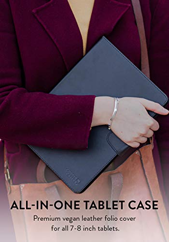 Cooper Cases CPR088BLK070 Cooper Infinite Executive Keyboard Case For 7, 7.9, 8 Inch Tablets | Universal Fit | 2-In-1 Leather Folio Cover & Bluetooth Wireless Keyboard thumb #2