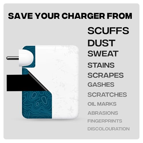 Image of Capes India Protective Adapter Skin Cover Compatible with MacBook Adapter 140W| Not a Case | Vinyl Skin Sticker (Aqua)