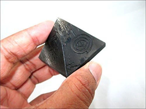 Miniatura 8 de Jet Usui - Piedra piramidal de obsidiana negra en relieve, cristal indio, Reiki, hecho a mano de 1.5 pulgadas aprox. A++, 40 páginas, folleto de