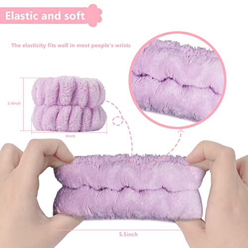Image of Absorbent and Stretchy Wrist Towels - Face Washing, Spa Wristbands for Cleansing