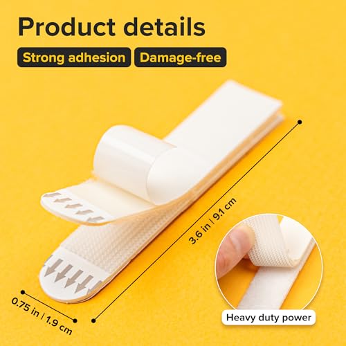 X-BET MAGNET Ultra-Strong Picture Hanging Strips (10 pcs) with Adhesive Backing - Perfect for Rental Friendly Upgrades - Wall Hanging Strips Without Nails