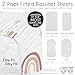 Sweet Jojo Designs Boho Rainbow Girl Baby Bassinet Sheets Fitted Sheet Set Infant Newborn Nursery Oval Rectangle Hourglass Mattress 2p Pink Yellow Bohemian Modern Neutral Vintage Stars Sun Celestial