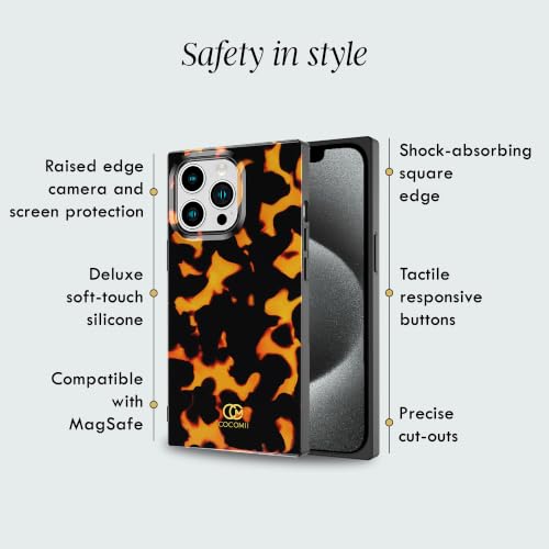Image of COCOMII Rectangle for iPhone 15 Pro Max Case, Matte Tortoiseshell