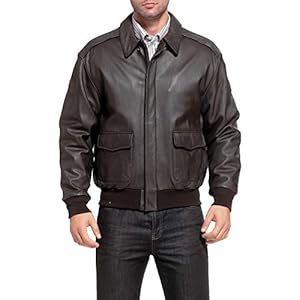 Landing Leathers Men Air Force A-2 Goatskin Leather Flight Bomber Jacket (Also available in Big & Tall)