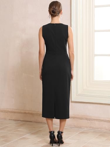 Robe cocktail midi à fronces pour vos soirées d'été et cérémonies - 4