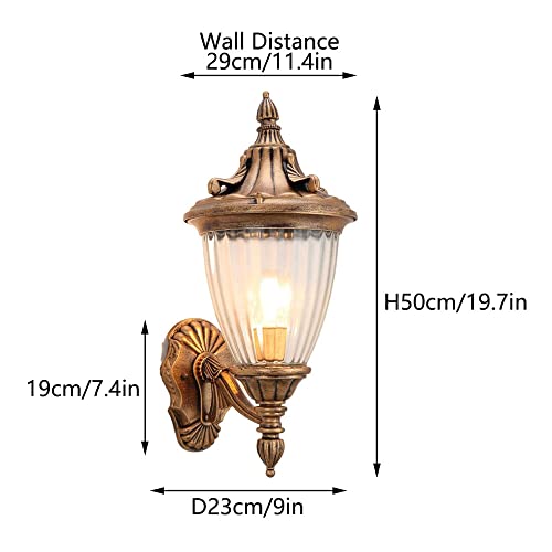 Applique murale extérieur noir luminaire de jardin étanche E27 - 8