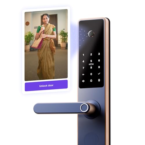 Image of Native by Urban Company Lock Pro Smart Door Lock with in-Built HD Camera & Home Doorbell Connect | 7-Way Unlock | Free Installation | 3-Year Warranty
