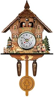 Verve Jelly Cuckoo Clock Traditional Black Forest Chalet Clock Handcrafted Quartz Clock Wall Decor,Vintage Pendulum Clock for Bedroom Living Room School Office
