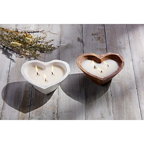 Mud Pie Heart Dough Bowl Scented Candle, White, 6.5" X 6.5" #TOP2