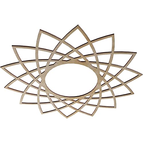Image of Ekena Millwork 28 inchOD x 10 3 /4 inchID x 3 /8 inchT Eleanor Wood Fretwork Pierced Ceiling Medallion, Hickory