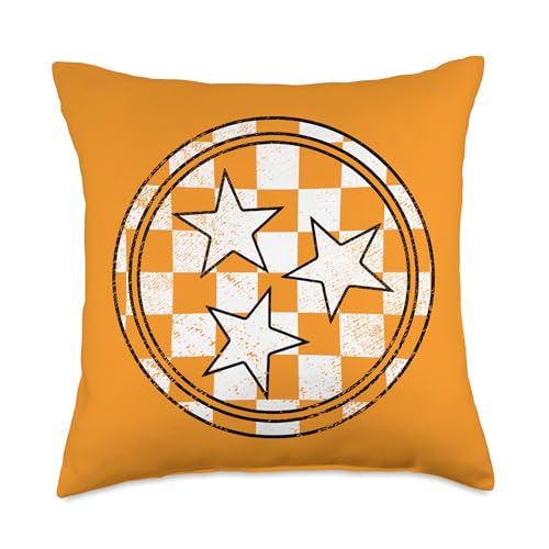 Volunteer State Orange Checkerboard Tennessee Throw Pillow