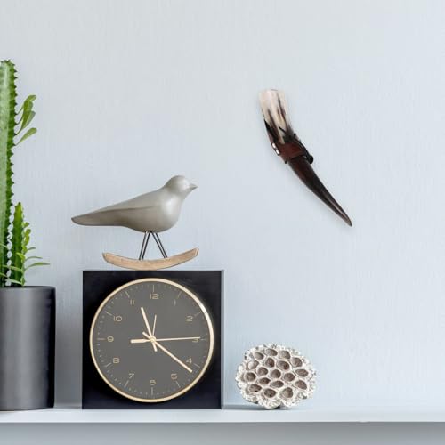 Corne de bœuf artisanale Gatuida avec support cuir, objet unique 22-32 cm - 6