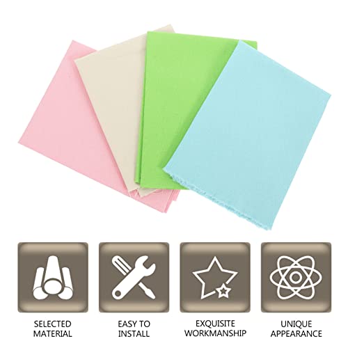 image for VICASKY 4Pcs Linen Needlework Fabric, Assorted Colors Linen Embroidery