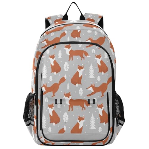 Sac à dos ordinateur portable enfants A1970 au motif de renards mignons pour le lycée et voyage