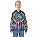Selerdon Unisex-Child Running Hoodie Shirt Mandala All Seeing Eye Colorful Athletic Performance Active Gym Pullover with Kangaroo Pockets Hoodies Sportswear Multicolor