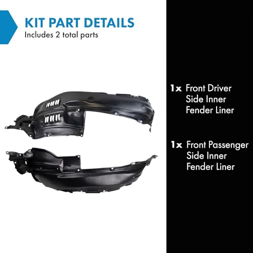 Image of TRQ Front Driver and Passenger Side Inner Fender Liner Set Compatible with 10-13 Toyota 4Runner SR5 Limited with 20 Inch Wheels