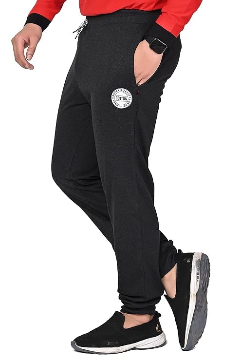 sk wardrobe Men's White Striped Cotton Blend Joggers – Regular Fit Track Pants with Drawstring Waist for Gym | Jogging & Sports-picture-3