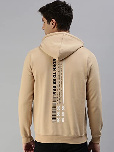 Image of Veirdo Cotton Fleece Regular Fit Full Sleeve Hooded Sweatshirt Front and Back Graphic Printed Jumper Hoodie for Men