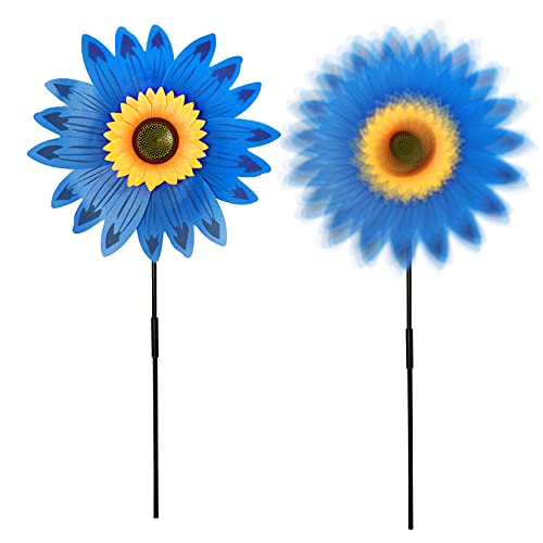 6pcs Sunflower Lawn Pinwheels Wind Spinners Large Windmill Pinwheel for Garden,Yard, Party Outdoor Decor (Sunflower Pinwheels) - Thumbnail 4