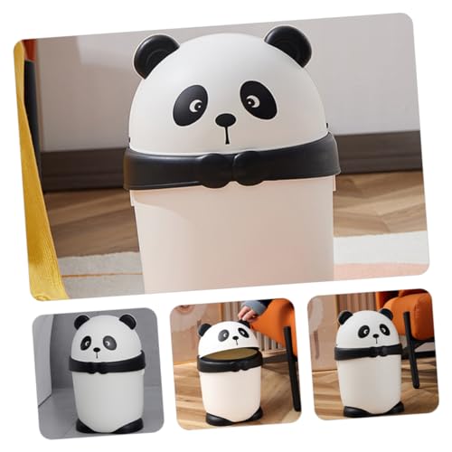 Bote de basura OUNONA con tapa diseño panda plástico miniatura 2