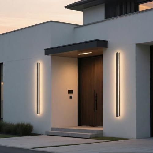 Lundwa 2 Pack 31.5inch Long Outdoor LED Wall Lights 24W Black 3000K Warm White Porch Lights Acrylic Waterproof IP65 Exterior Wall Light Fixtures for House Patio Porch Courtyard by lundwa - Image 5