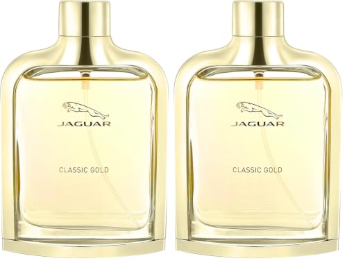 Image of Jaguar Classic Gold Eau de Toilette for Men | Long Lasting Fresh Aromatic Fougere Fragrance| Apple, Lime, Bergamot, Orange Blossom, Teak Wood, Patchouli, Vanilla & Musk | Designer Men's Perfume | Daily Wear Fragrance Gift for Him | 100ml