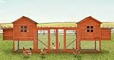 U-MAX Large Chicken Coop, 123" Wooden Chicken Coop for 4-6 Chickens Outdoor Hen House with Run & Removable Trays, Natural Wood