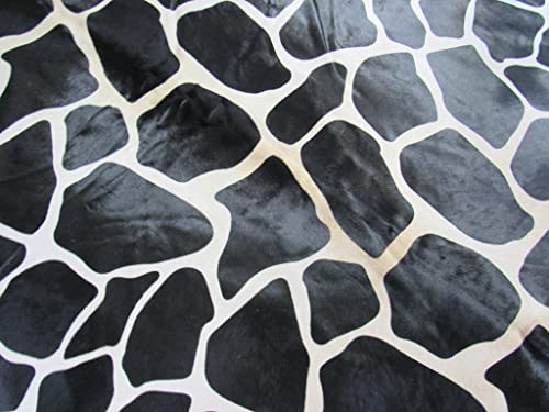 Big Giraffe Print Cowhide Rug Size: 6.7X5.5 Feet M-1509 #TOP4