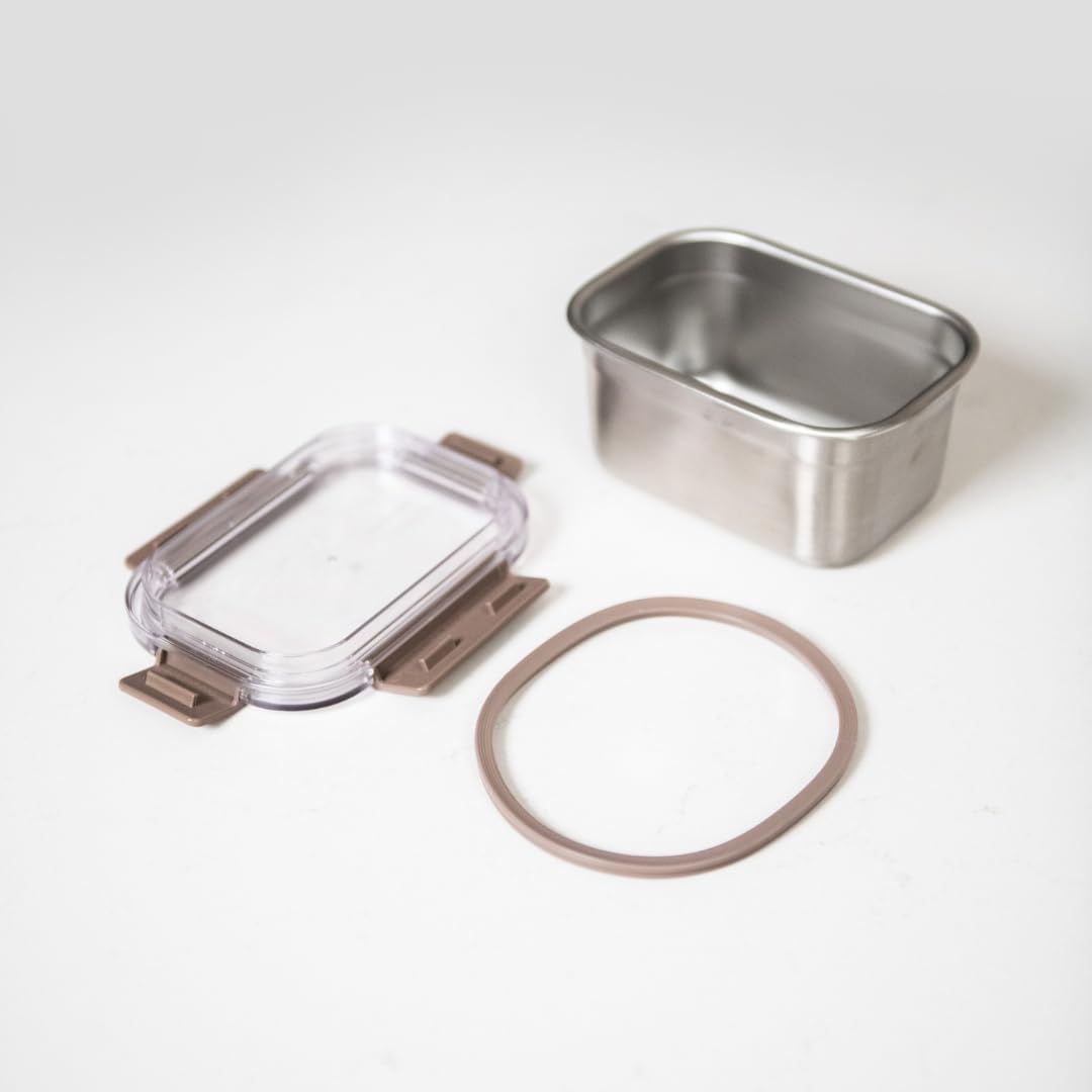 LocknLock Stainless Steel Food Storage Containers with Lids, Metal Lunch Boxes, Leak-Proof, Microwave, Freezer and Dishwasher Safe, 3-Piece Set, 2 x 520ml and 1 x 1400ml